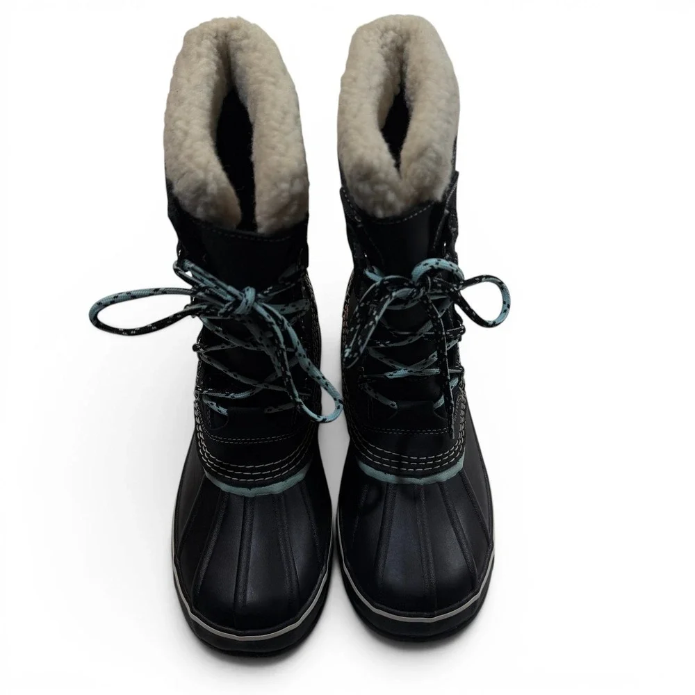 LL Bean Suede Snow Boots Womens 8 Jet Black Waterproof Insulated New